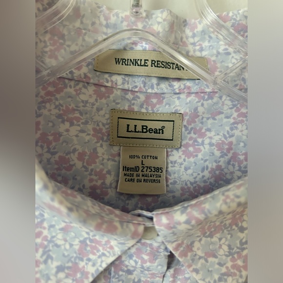 L.L Bean Floral Button Down Shirt Wrinkle Resistant - Picture 6 of 9